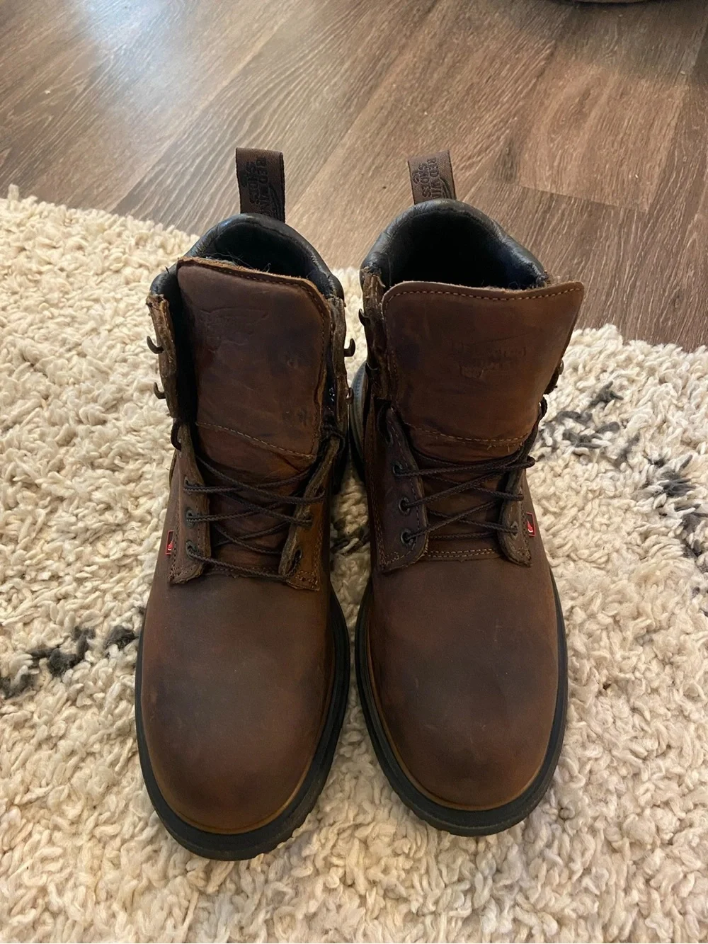 Red Wing Shoes Brown Leather Work Boot - Lace-Up 6